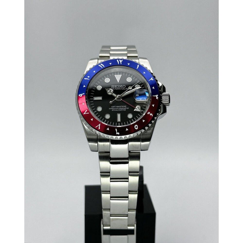 Custom Seiko Mod •  Arabic Pepsi GMT • 40mm